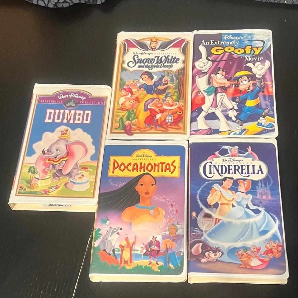 Disney Masterpiece Collection VHS 5 Lot Snow White Cinderella Pocahontas Dumbo..